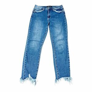 Judy Blue High Rise Frayed Hem Jeans - Blue